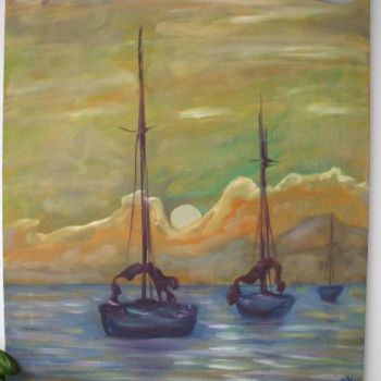 Painting titled "el barco" by Diaz Cazalla Antonio, Original Artwork
