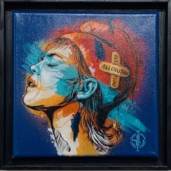 Painting titled "Révolution - Marian…" by Sufyr, Original Artwork, Acrylic Mounted on Wood Stretcher frame