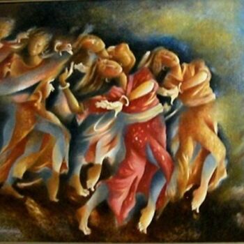 Painting titled "Emotion In Motion" by Sudakshina Ghosh, Original Artwork, Oil