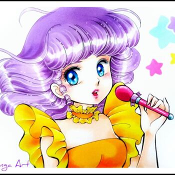 Dessin intitulée "Creamy Mami" par Suki Manga Art, Œuvre d'art originale, Marqueur