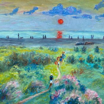 제목이 "scenery 15"인 미술작품 Suleiman Valetov로, 원작, 기름 나무 들것 프레임에 장착됨