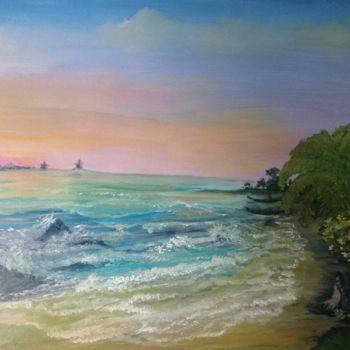 Painting titled "mindoro-beach-2-res…" by Suleiman, Original Artwork, Oil