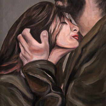 Malerei mit dem Titel "Intimate hug" von Suleman Rehman, Original-Kunstwerk, Öl