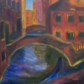 Schilderij getiteld "Венеция, канал. Ven…" door Irina Kazanskaya, Origineel Kunstwerk, Olie