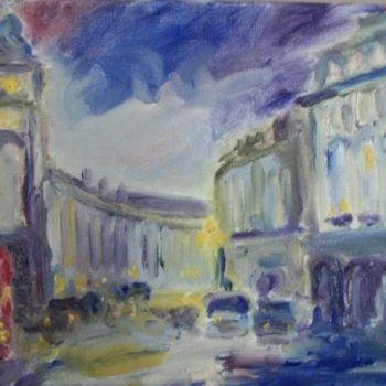 Peinture intitulée "Лондон, вечер начин…" par Irina Kazanskaya, Œuvre d'art originale