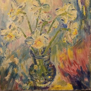 Картина под названием "Daffodils. Нарциссы" - Irina Kazanskaya, Подлинное произведение искусства, Масло
