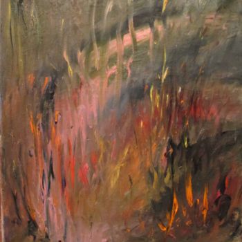 Schilderij getiteld "Пламя. A fire" door Irina Kazanskaya, Origineel Kunstwerk, Olie