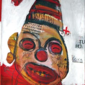 Peinture intitulée "Mr Clown" par Suliyat Buamar, Œuvre d'art originale, Huile