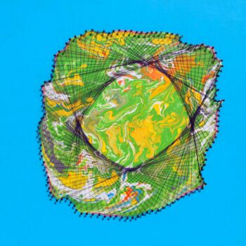 Scultura intitolato "Nailed it Series No…" da Sumit Ratta, Opera d'arte originale, String Art