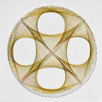 Escultura intitulada "Nailed it Series No…" por Sumit Ratta, Obras de arte originais, String Art