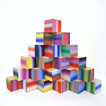 Sculpture intitulée "Ombre blocks" par Sumit Ratta, Œuvre d'art originale, Bois