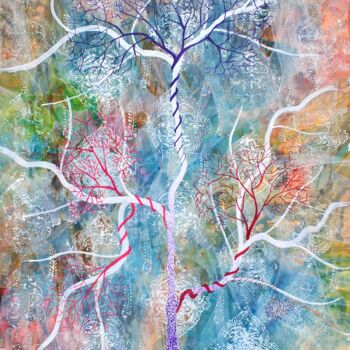 Schilderij getiteld "Lipid branches" door Sumit Ratta, Origineel Kunstwerk, Acryl
