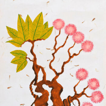 Schilderij getiteld "Bonsai Series No. 5" door Sumit Ratta, Origineel Kunstwerk, Acryl