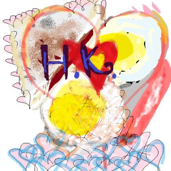 Digitale Kunst mit dem Titel "H.K." von Lily Moonheart, Original-Kunstwerk, Digitale Malerei