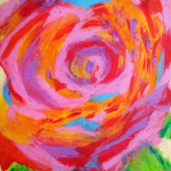 Peinture intitulée "Rose Hard" par Lily Moonheart, Œuvre d'art originale, Pastel