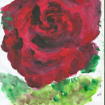 Painting titled "wathcing rose" by Lily Moonheart, Original Artwork, Acrylic