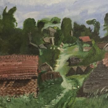 Painting titled "Patrimoine local" by Sun Shine, Original Artwork, Oil