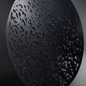 Sculpture intitulée "Black mat Planosfear" par Sun7, Œuvre d'art originale, Acier inoxydable