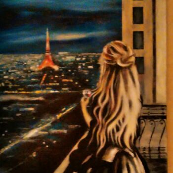 Painting titled "Tower" by Sunao F, Original Artwork, Oil Mounted on Wood Stretcher frame