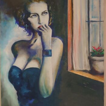 Painting titled "Window" by Sunao F, Original Artwork, Oil
