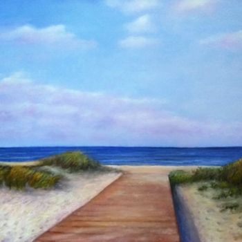 Pittura intitolato "Sea seascape beach…" da Natalja Picugina, Opera d'arte originale, Olio