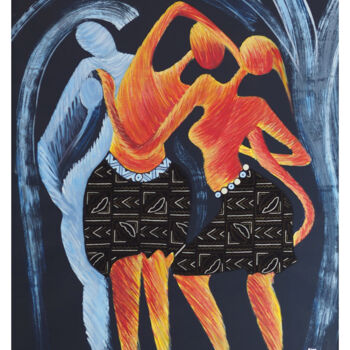 Картина под названием "“Danseuses de charm…" - Suncréa, Подлинное произведение искусства, Акрил Установлен на Деревянная рам…