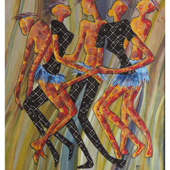 Painting titled "“Danse nubile”" by Suncréa, Original Artwork, Acrylic Mounted on Wood Stretcher frame