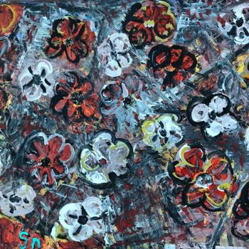 Painting titled "Flowers" by Sunjgela, Original Artwork, Acrylic