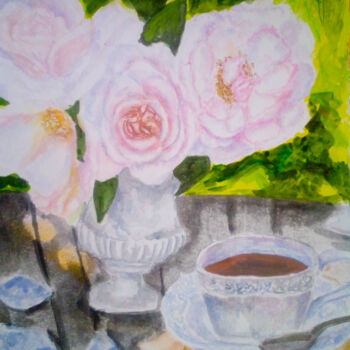 Peinture intitulée "Garden In A Vase No…" par Sunshine Amos, Œuvre d'art originale, Aquarelle