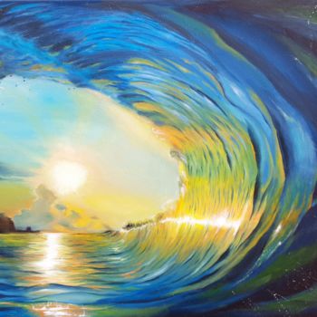 Painting titled "Wave" by Suntola, Original Artwork, Oil