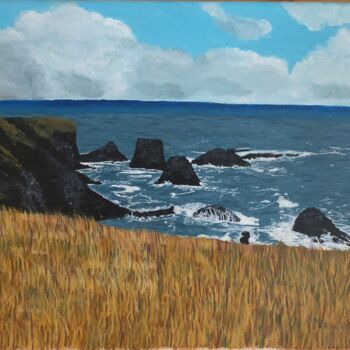 Pintura intitulada "Islande côte ouest" por Sunwoo Ji, Obras de arte originais, Acrílico