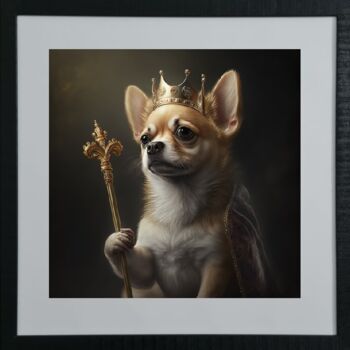 Arts numériques intitulée "DOGGY KING III" par Suny, Œuvre d'art originale, Image générée par l'IA