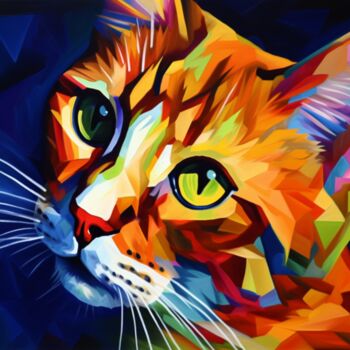Arts numériques intitulée "LILA CAT" par Suny, Œuvre d'art originale, Travail numérique 2D