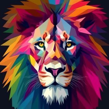 Digital Arts titled "LOUISON LION" by Suny, Original Artwork, 2D Digital Work