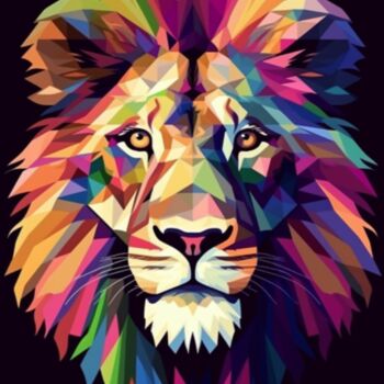 Arts numériques intitulée "DAUVE LE LION" par Suny, Œuvre d'art originale, Travail numérique 2D