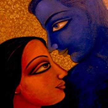 Pittura intitolato "Title-Secret Lover" da Suparna Dey, Opera d'arte originale, Olio
