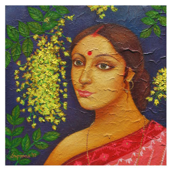 Pintura intitulada "artist-suparna-dey-…" por Suparna Dey, Obras de arte originais, Óleo