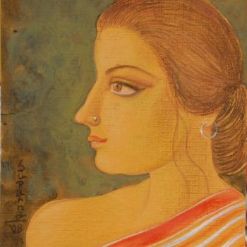 Painting titled "Rai Kishori -I" by Suparna Dey, Original Artwork, Gouache