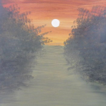 Schilderij getiteld "The twilight" door Suparuk Malain, Origineel Kunstwerk, Acryl