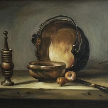 Painting titled "Still Life II - Cau…" by Super Tangerine, Original Artwork, Oil
