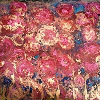 Painting titled "Des roses pour Dali…" by Henriette Poglio (Superlatournette), Original Artwork, Acrylic