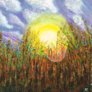 Peinture intitulée "Sunset" par Artist Supreetha, Œuvre d'art originale, Acrylique