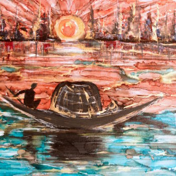 Malerei mit dem Titel "The Dawn" von Artist Supreetha, Original-Kunstwerk, Acryl