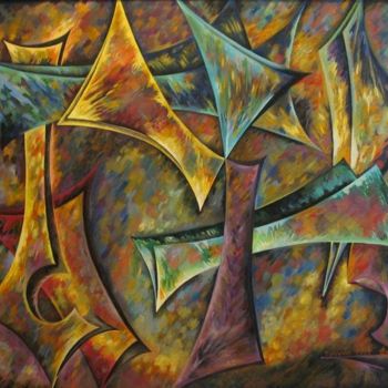 Peinture intitulée "Composition 269  Па…" par Dmitri Malenki, Œuvre d'art originale, Huile