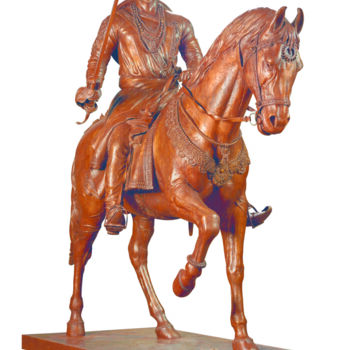 Sculpture intitulée "ShivaJi Maharaj" par Supriya Shinde, Œuvre d'art originale, Bronze