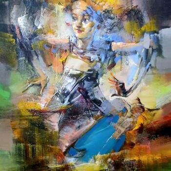 Painting titled "Balinese Dance" by Suratno, Original Artwork, Acrylic