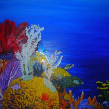 Painting titled "Reef on Mirror" by Paul Trammell, Original Artwork