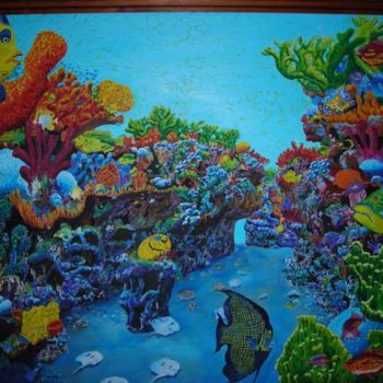 Malerei mit dem Titel "Caribbean Reef" von Paul Trammell, Original-Kunstwerk