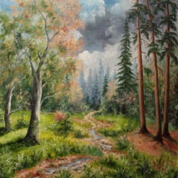 Painting titled "Après l'orage." by Gérard Jéhin, Original Artwork, Oil