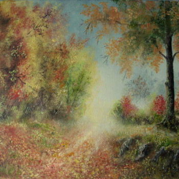 Peinture intitulée "Matin d'automne." par Gérard Jéhin, Œuvre d'art originale, Huile